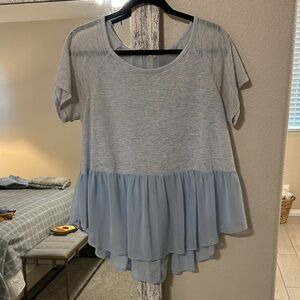 Altar'd State Light Blue Short Sleeve Top